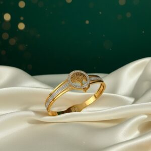 The Golden Tree of Life Crystal Cuff