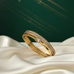 The Golden Triple-Row Emerald-Cut Cuff