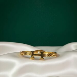 The Golden H-Icon Textured Cuff