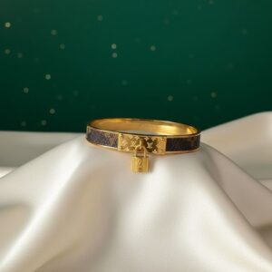 The Golden Monogram Lock Cuff