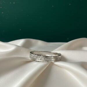 The Silver Geometric Wave Bangle