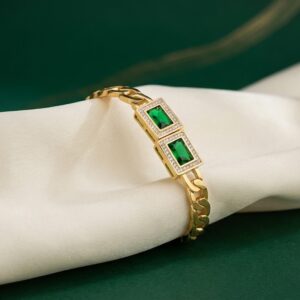 The Golden Emerald Duo Chain Bracelet