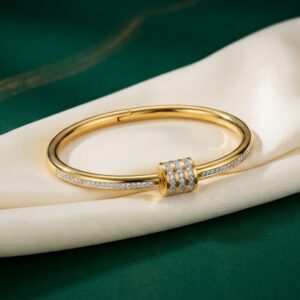 The Golden Pave Roller Bangle